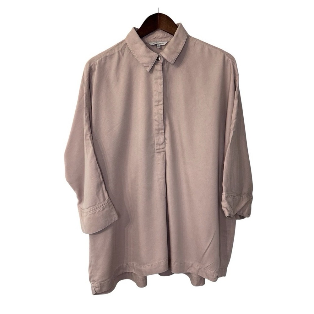 John Mark blouse women's large pink neutral minimalist lagenlook boho tencel